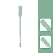 360° double head portable nose hair trimmer brush in soft green color, designed for easy and effective nasal grooming.