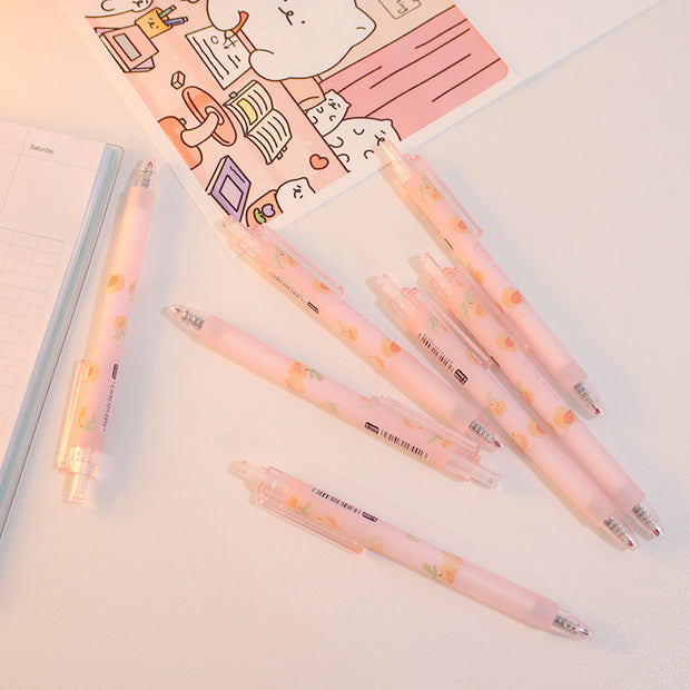 Cute Peach Press Gel Pen Korean Stationery Kawaii Gel