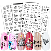 Summer Flowers and Love Adhesive Stickers Nail Art Stickers
