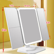 Trifold Makeup Mirror With Light 68 LED Vanity Mirrors 10X Magnifying