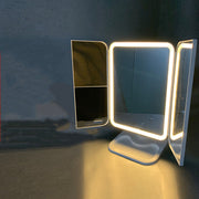 Trifold Makeup Mirror With Light 68 LED Vanity Mirrors 10X Magnifying