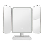 Trifold Makeup Mirror With Light 68 LED Vanity Mirrors 10X Magnifying