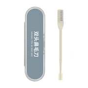 360° double head portable nose hair trimmer with transparent case for easy storage and travel.
