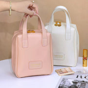 Shell Shape PU Leather Cosmetic Bag Waterproof Letter Makeup Pouch Bag