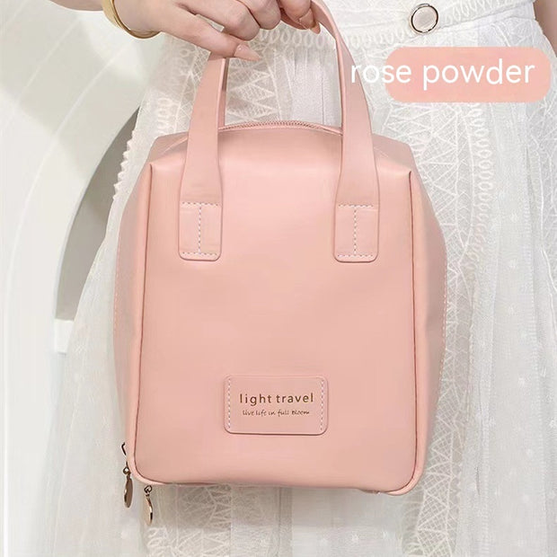 Shell Shape PU Leather Cosmetic Bag Waterproof Letter Makeup Pouch Bag