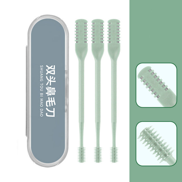 360° Double Head Nose Hair Trimmer with three easy-to-use attachments in a compact case.