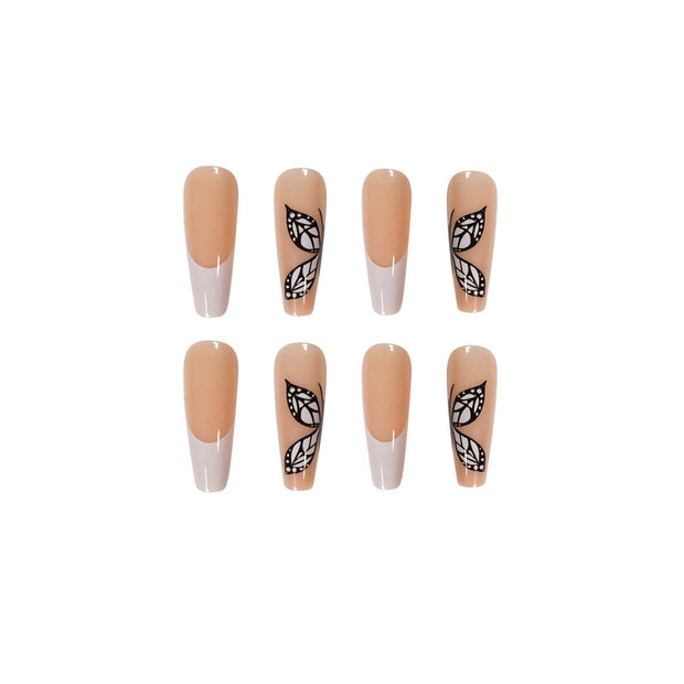 White French Butterfly Fake Nails Press On Nail Nail Stickers