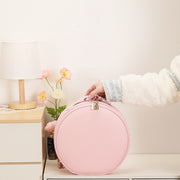 Round Smart LED Makeup Bag With Mirror Lights Women