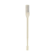 Portable nose hair trimmer with double-head design and cleaning brush, suitable for personal grooming.